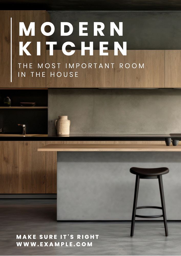 Kitchen design poster template