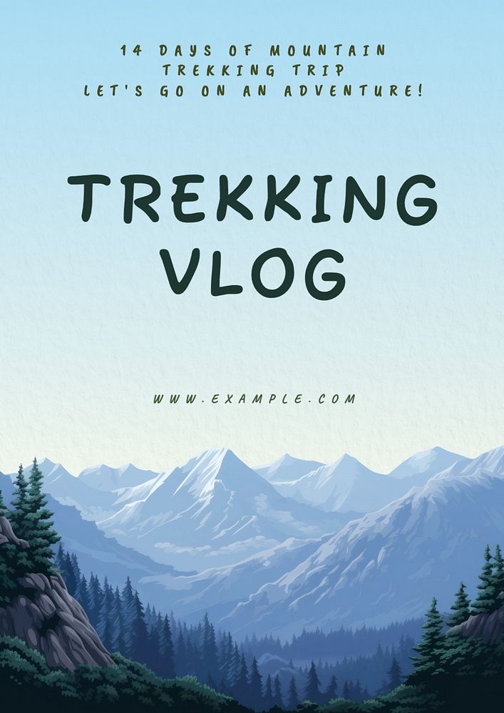 Trekking vlog poster template | Premium Editable Template - rawpixel