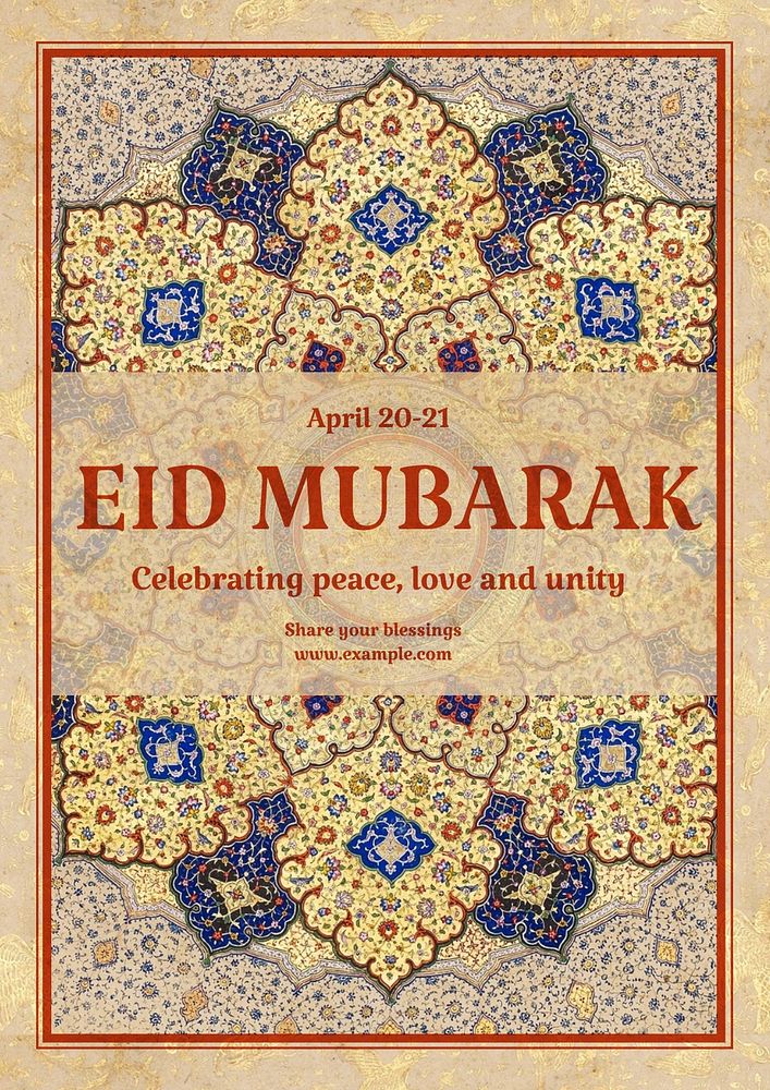 Eid Mubarak poster template Premium Editable Template rawpixel