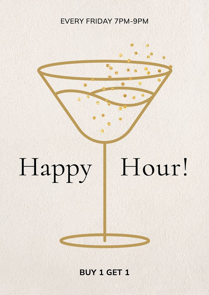 Happy hour poster template