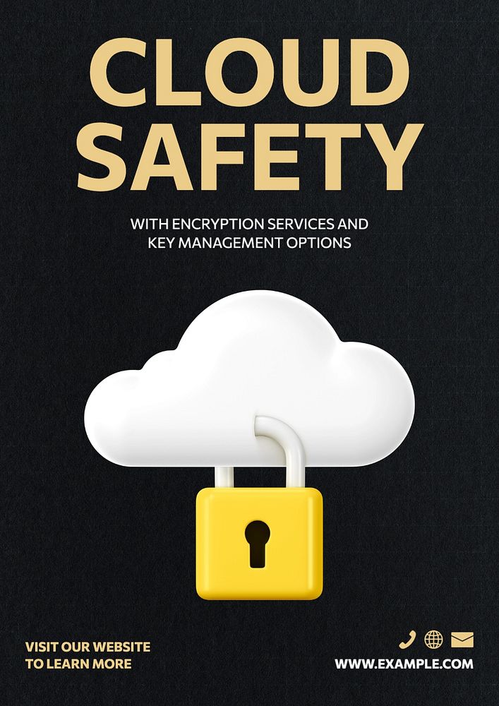 Cloud safety poster template, editable text and design