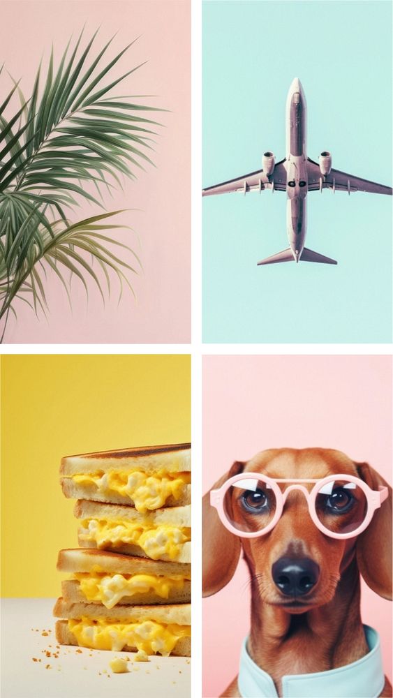 Customizable aesthetic grid photo collage