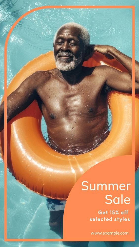 Summer sale Instagram story template, editable text