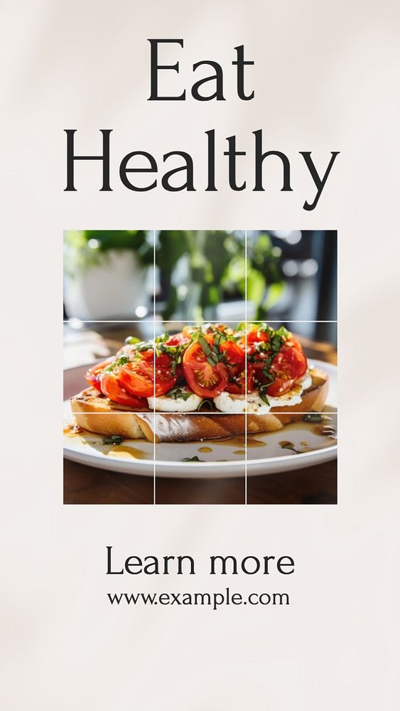 Eat healthy  Instagram story template, editable text