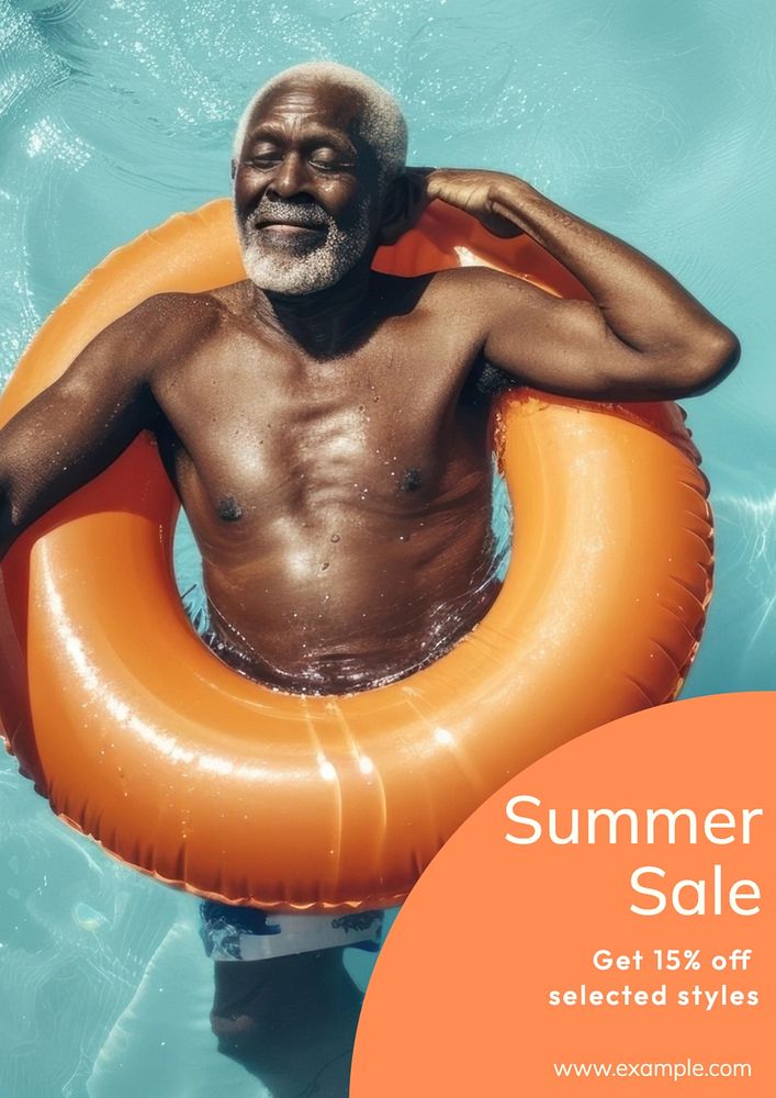 Summer sale  poster template, editable text and design