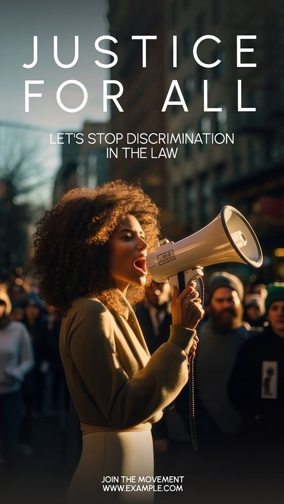 Discrimination in law social story template, editable design