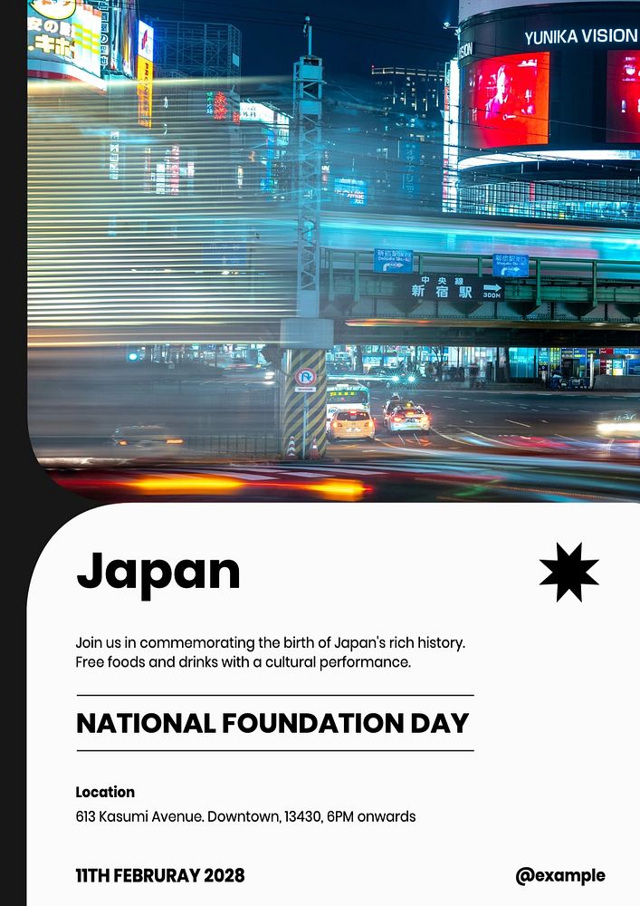 Japan foundation day poster template