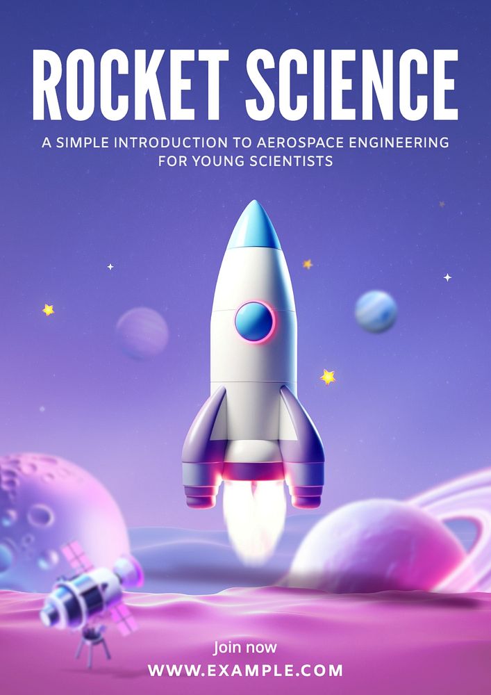 Rocket science  poster template, editable text and design