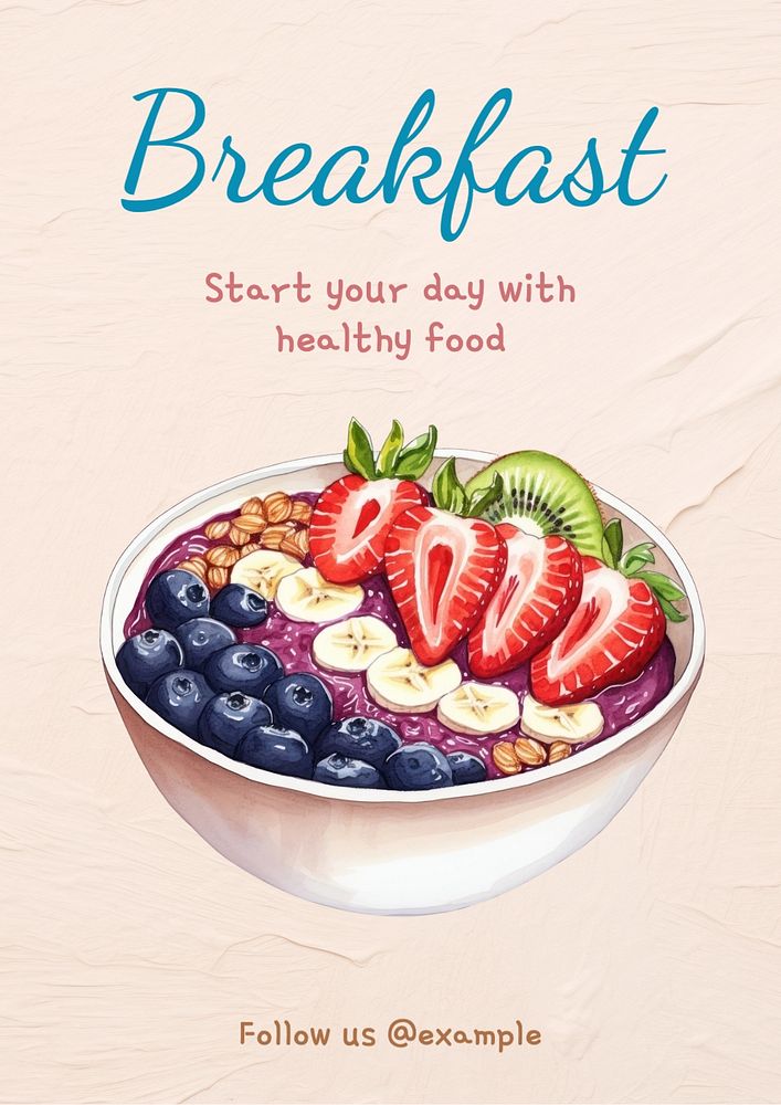 Breakfast editable poster template