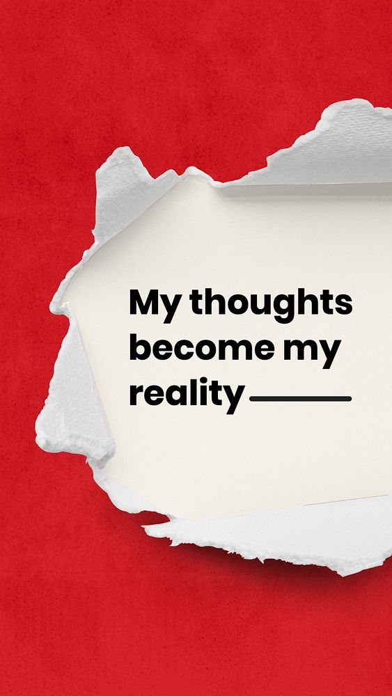 My thoughts become my reality | Premium Editable Template - rawpixel