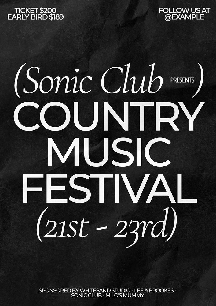 Music festival poster template editable Premium Editable Template