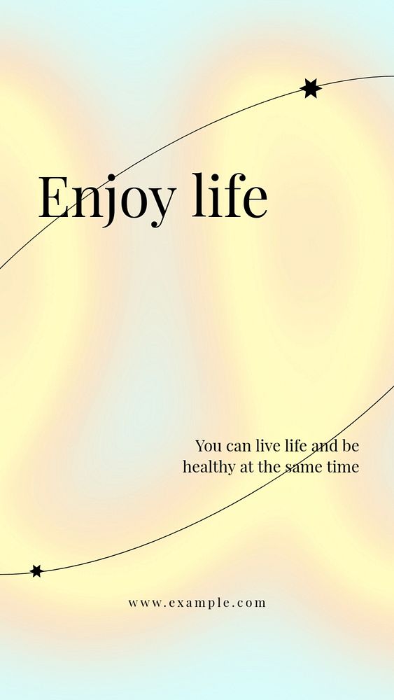 Enjoy life Facebook story template, motivational quote