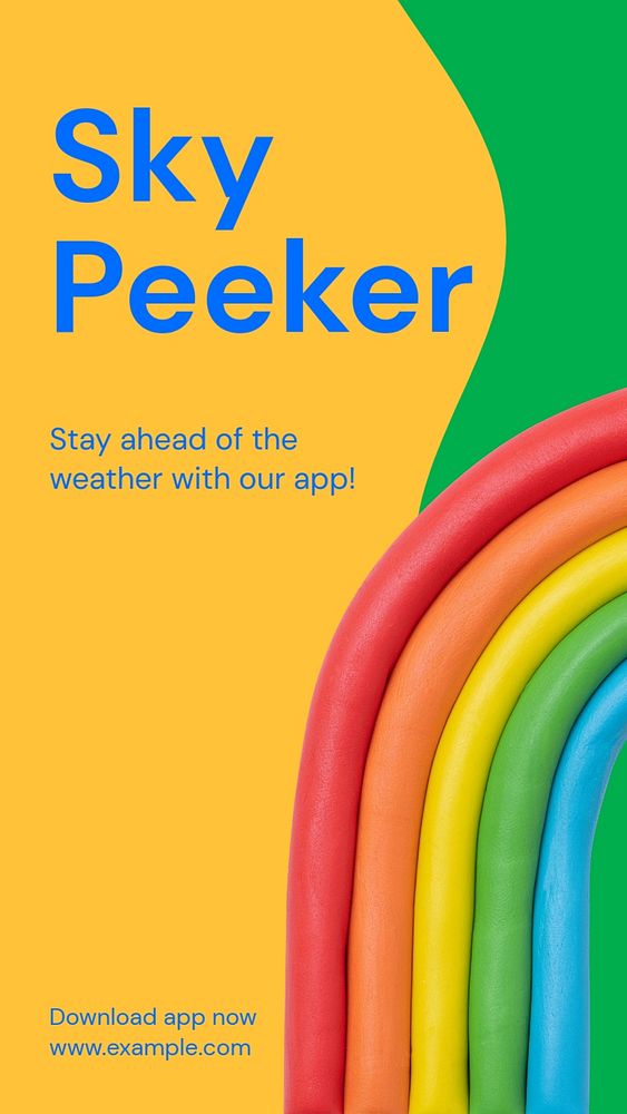 Sky peeker Instagram story template, editable text and funky design