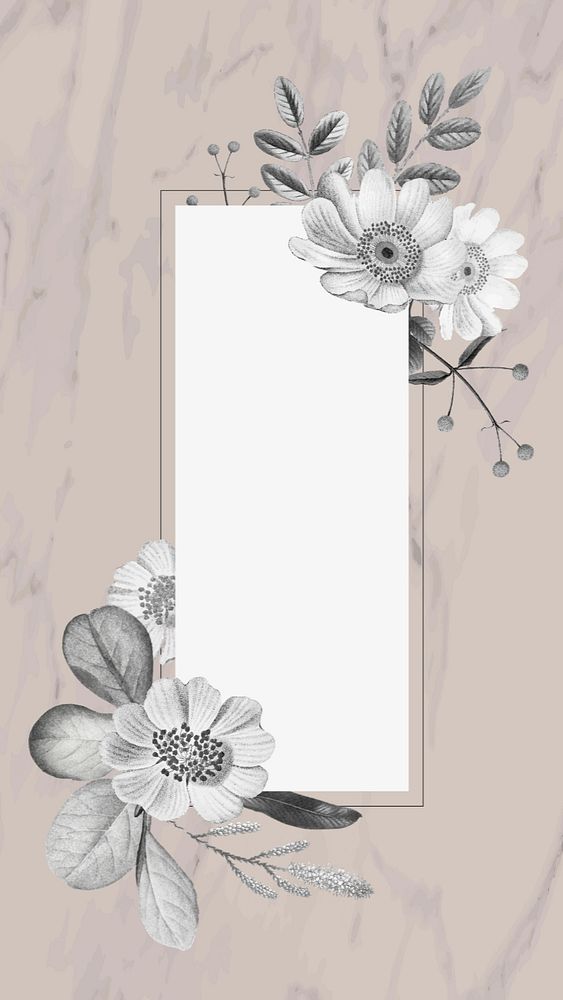 Floral white flower iPhone wallpaper, editable design