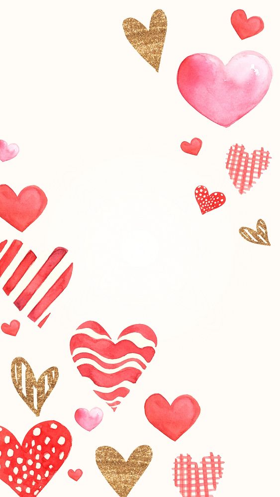 Love watercolor heart background, editable design