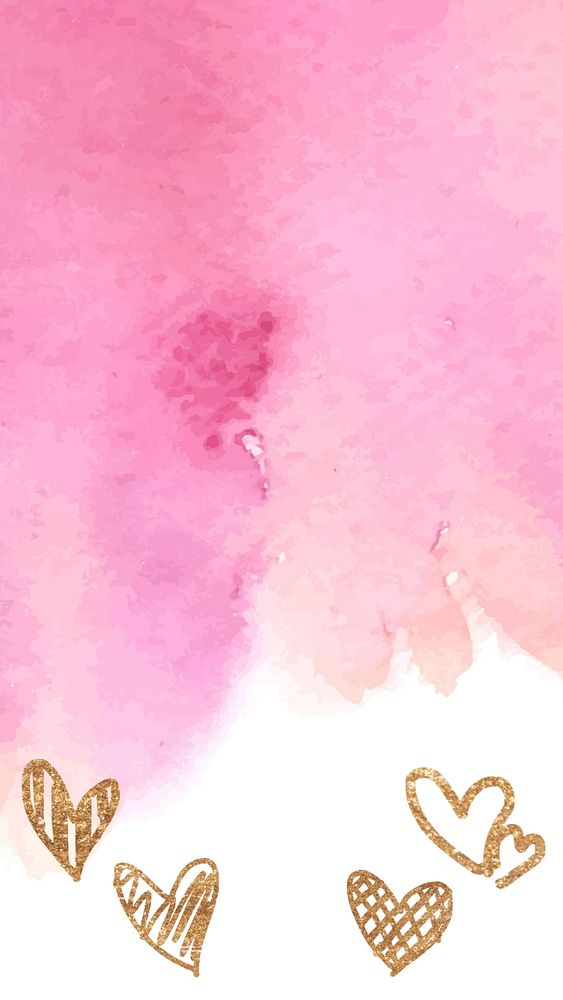 Pink watercolor Valentine's background, editable design