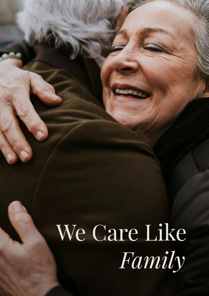 We care poster template, editable text and design