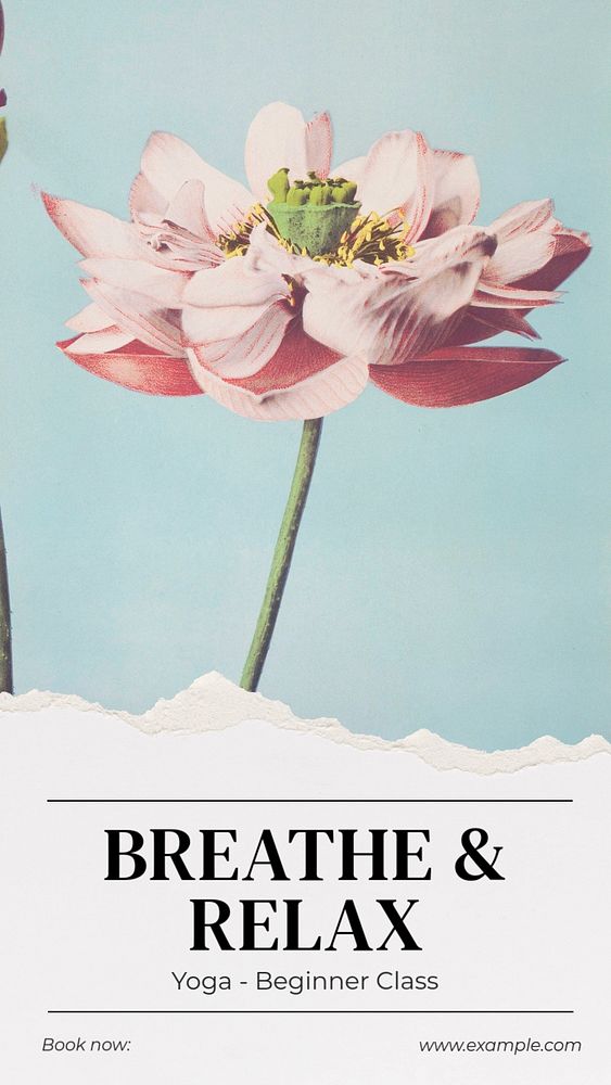 Breathe & relax, yoga Instagram story template, editable text