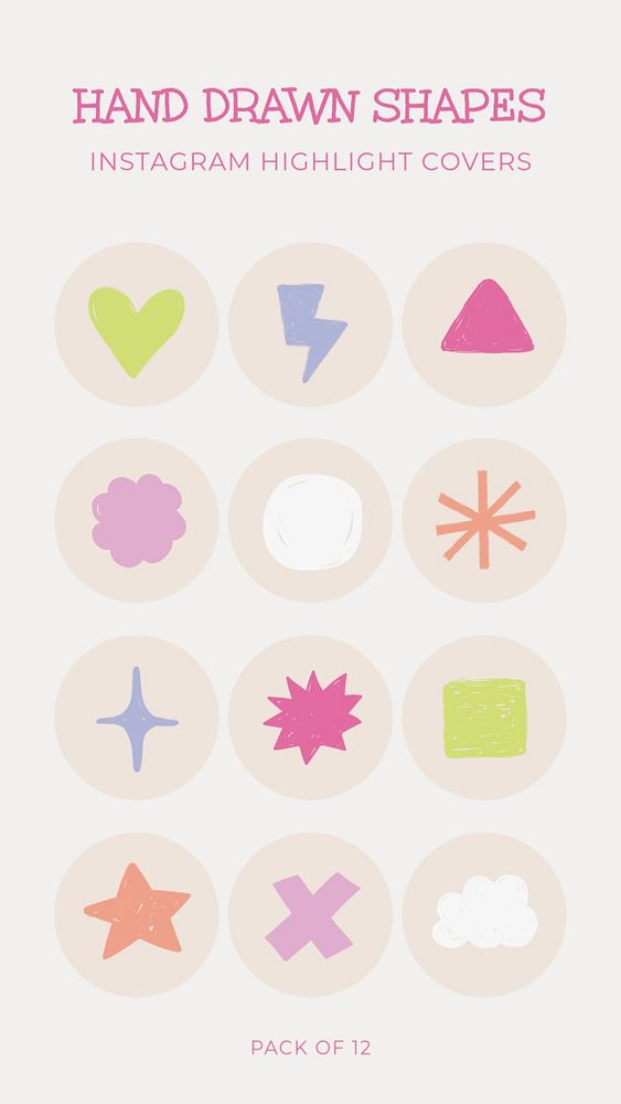 Hand drawn shape Instagram story Free Editable Template rawpixel