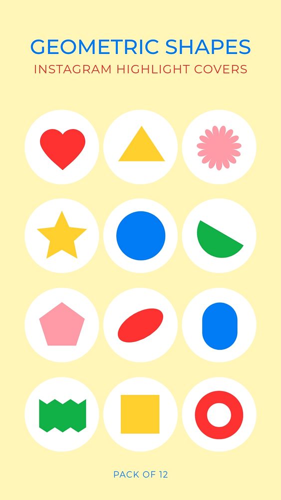 Geometric shape Instagram story highlight Free Editable Template