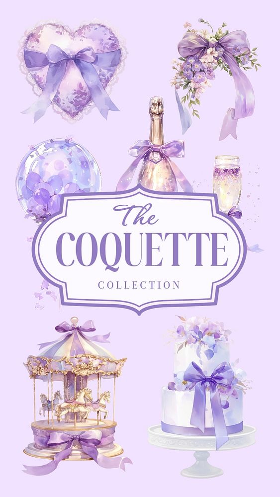 Editable watercolor purple coquette design | Premium Editable Design ...