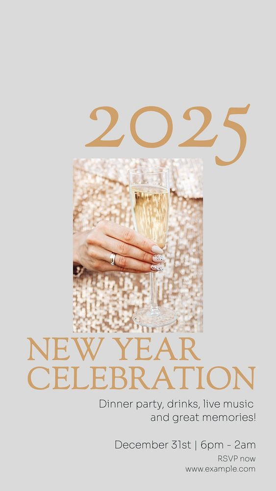 2025 new year Instagram story template, editable text