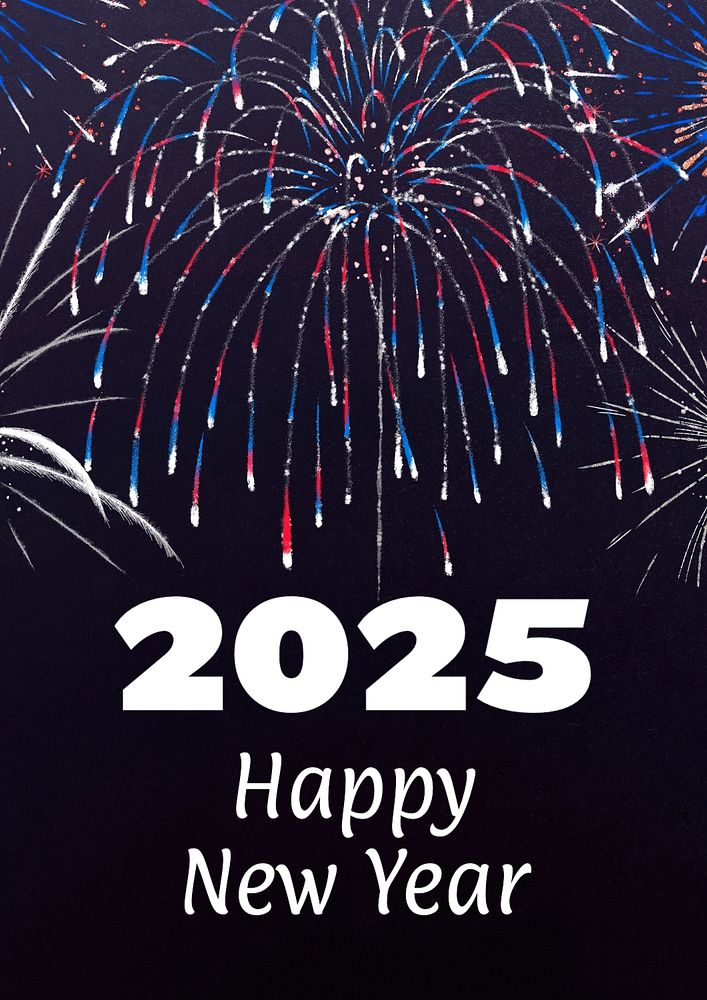 New Year 2024  poster template, editable text and design