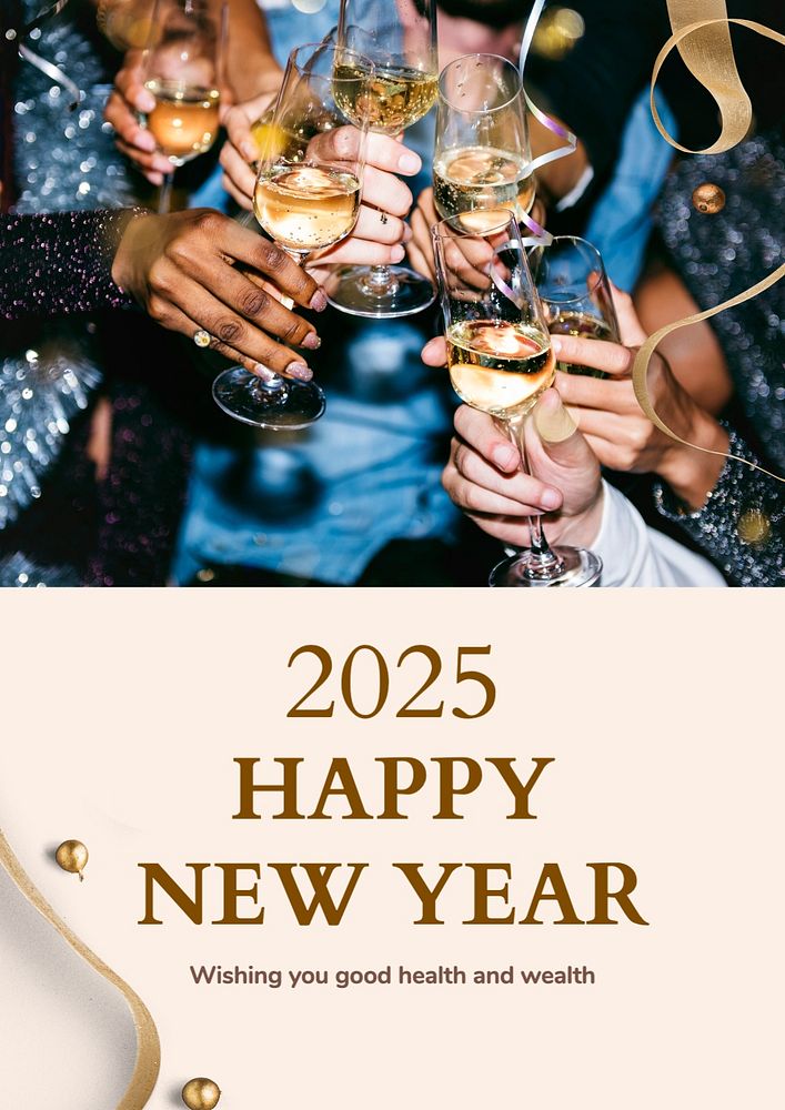 New year  poster template, editable text and design