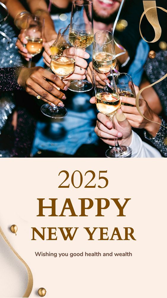 New year  Instagram story template, editable text