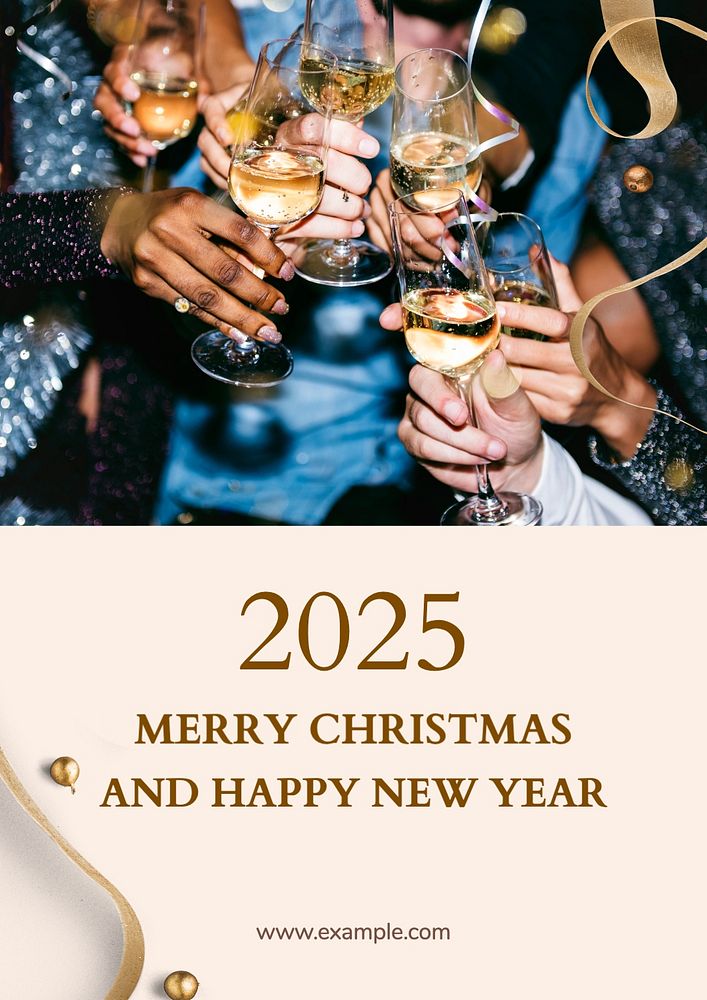 Christmas & new year  poster template, editable text and design