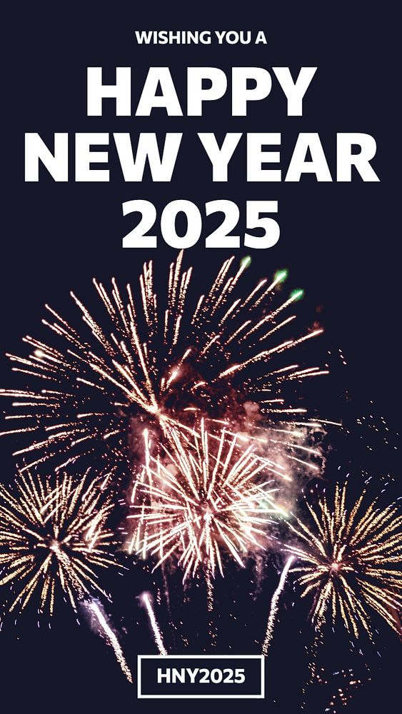 Happy new year Instagram story template, editable text