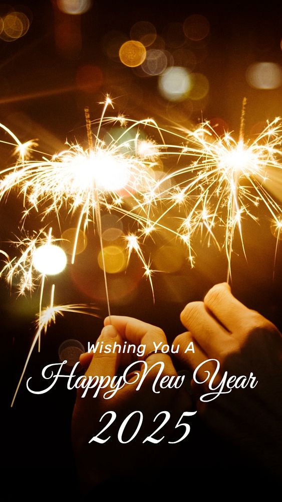 Happy new year  Instagram story template, editable text