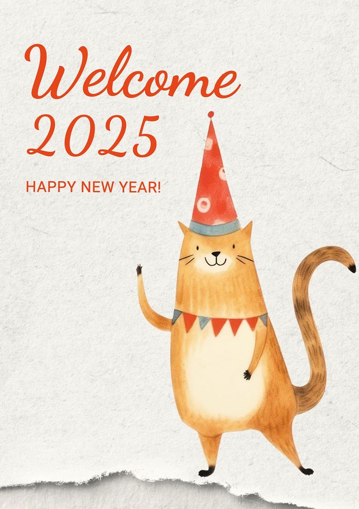 New year poster template, editable text and design