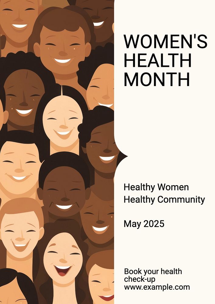 Women's health month poster template, editable text and design