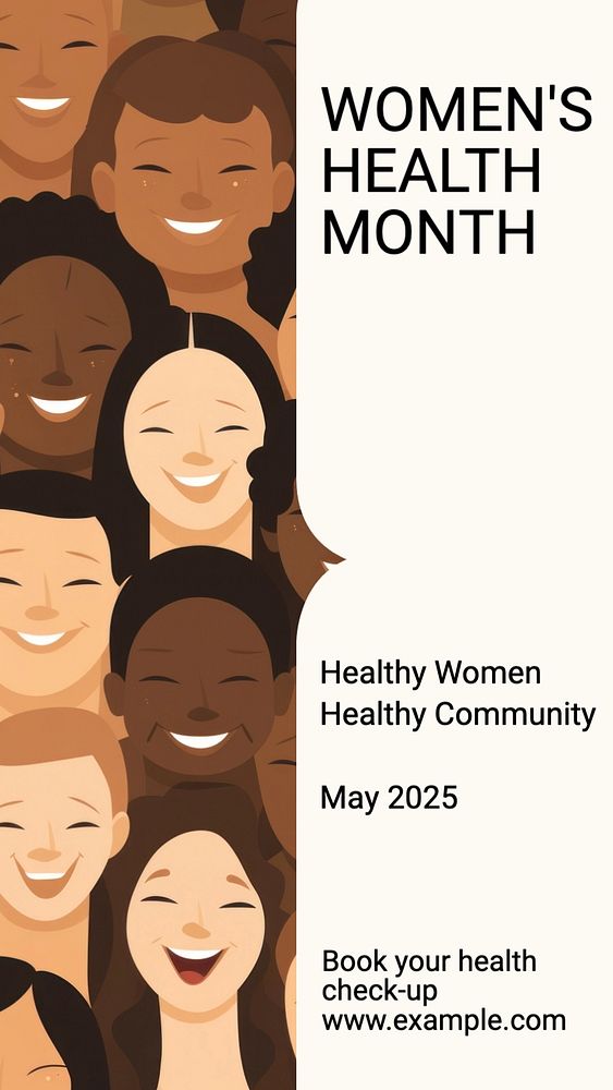 Women's health month Instagram story template, editable text