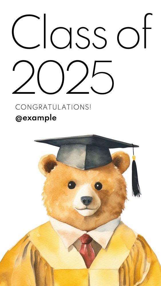 Graduation Instagram story template, editable text