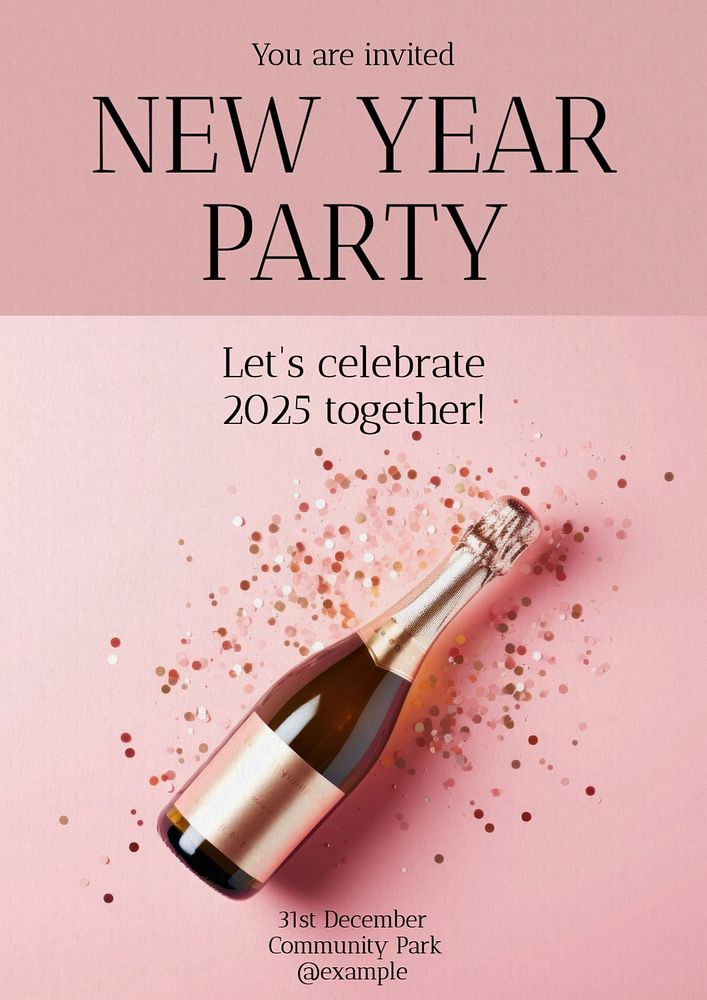 New year party poster template and design