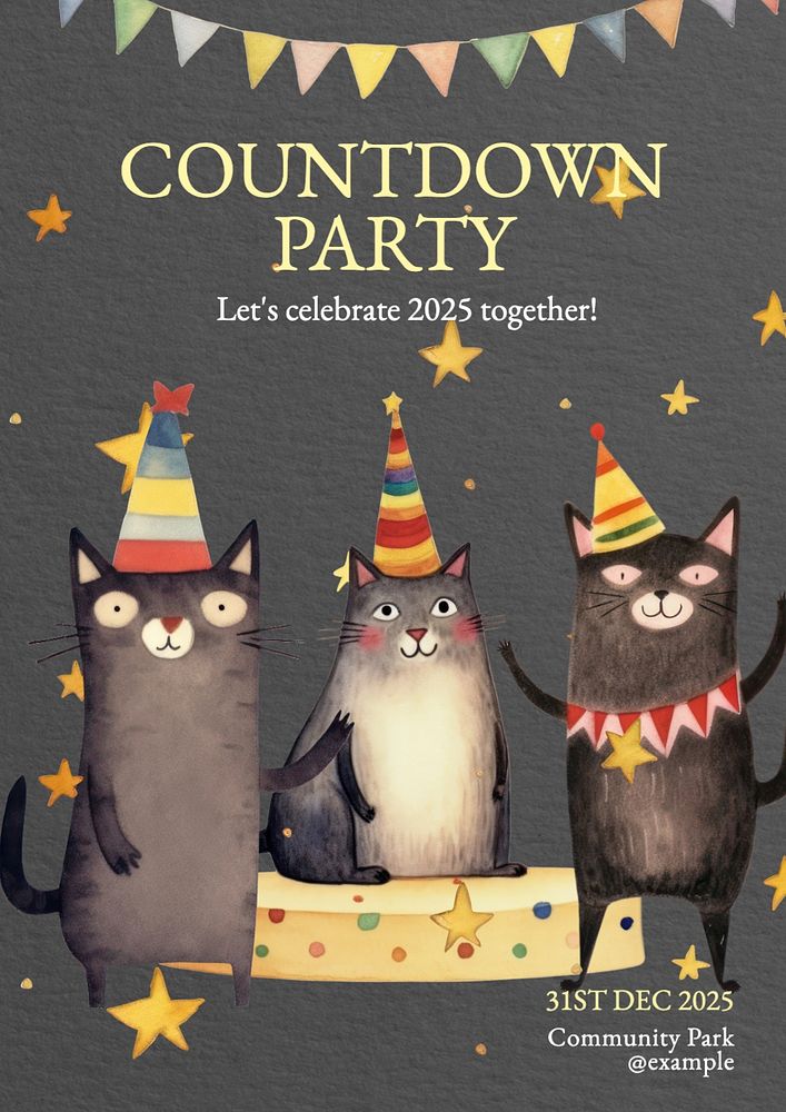 Countdown party poster template