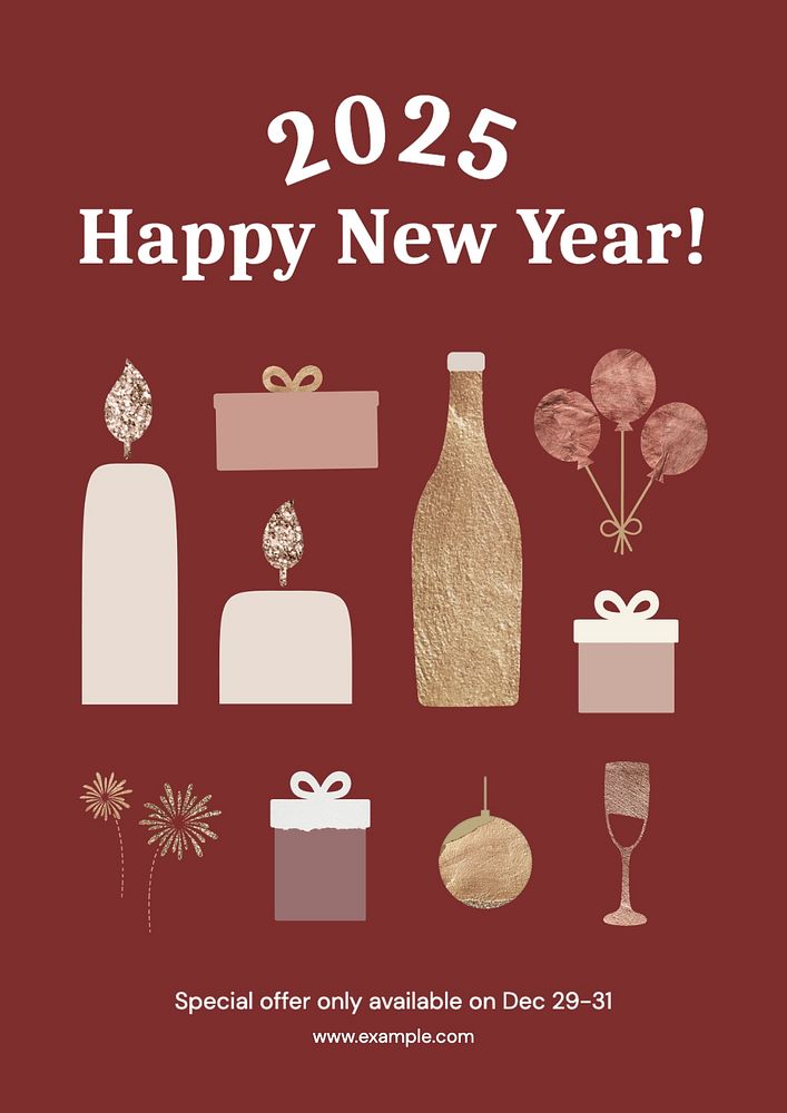 Happy new year poster template