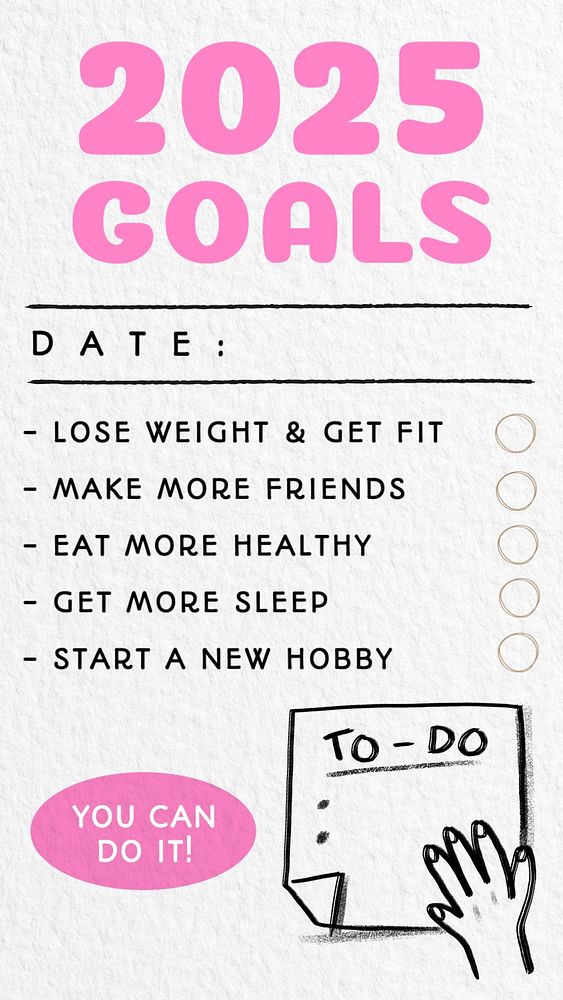 New year's goals Facebook story template