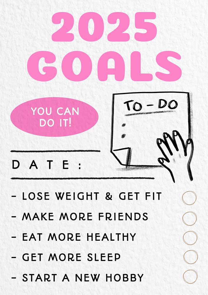 New year's goals poster template