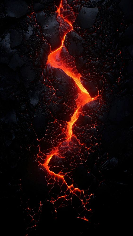 Aerial view glowing lava cracks Free Video rawpixel