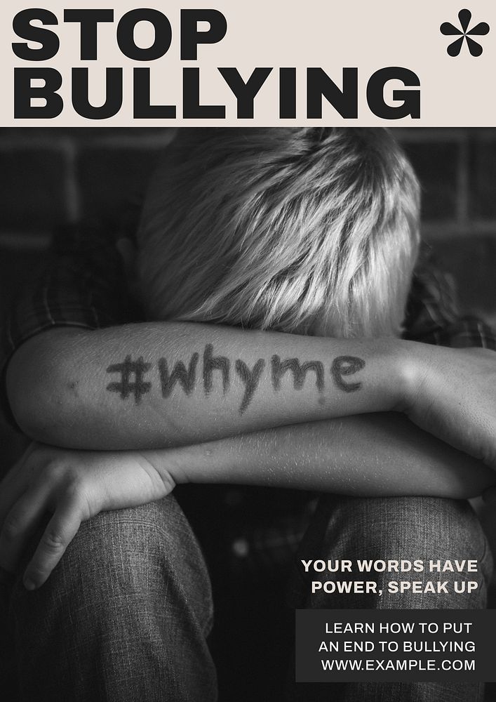 Stop bullying poster template   & design