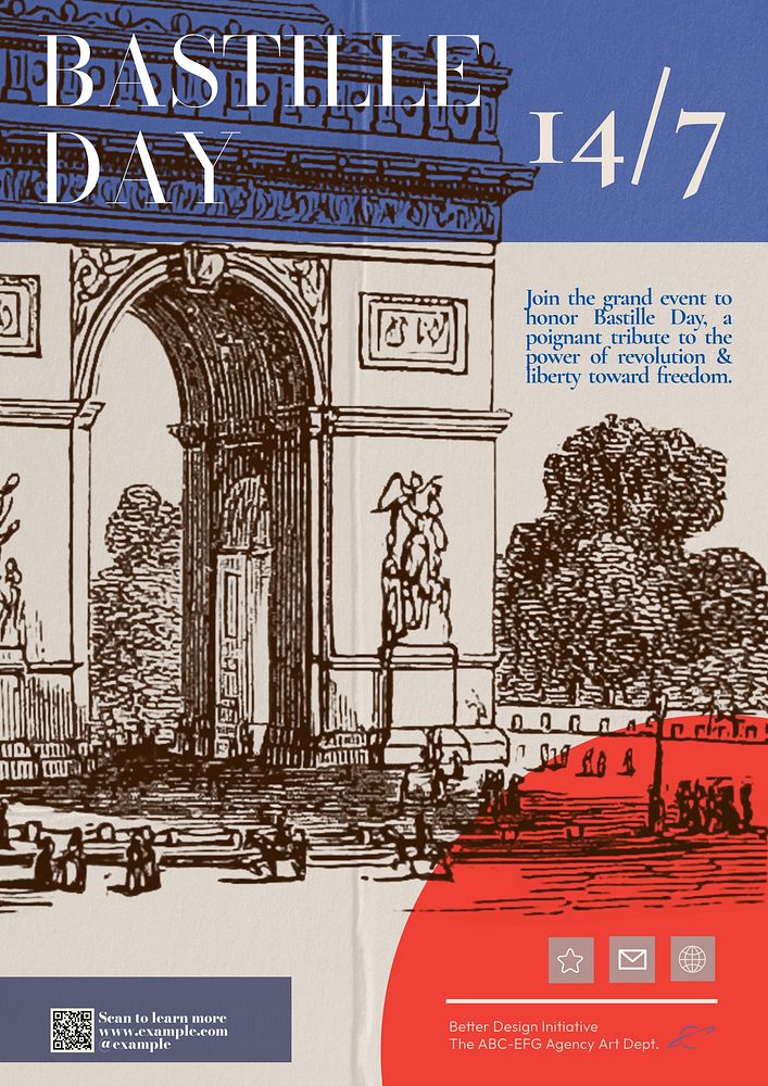 Bastille day   poster template