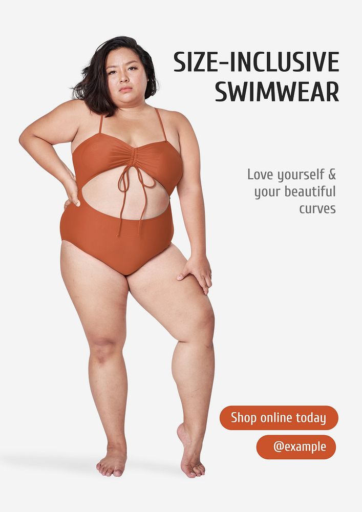 Size-inclusive swimwear poster template