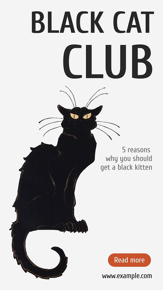 Black cat club Facebook story template