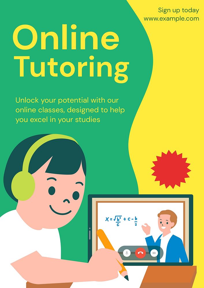 Online tutoring   poster template