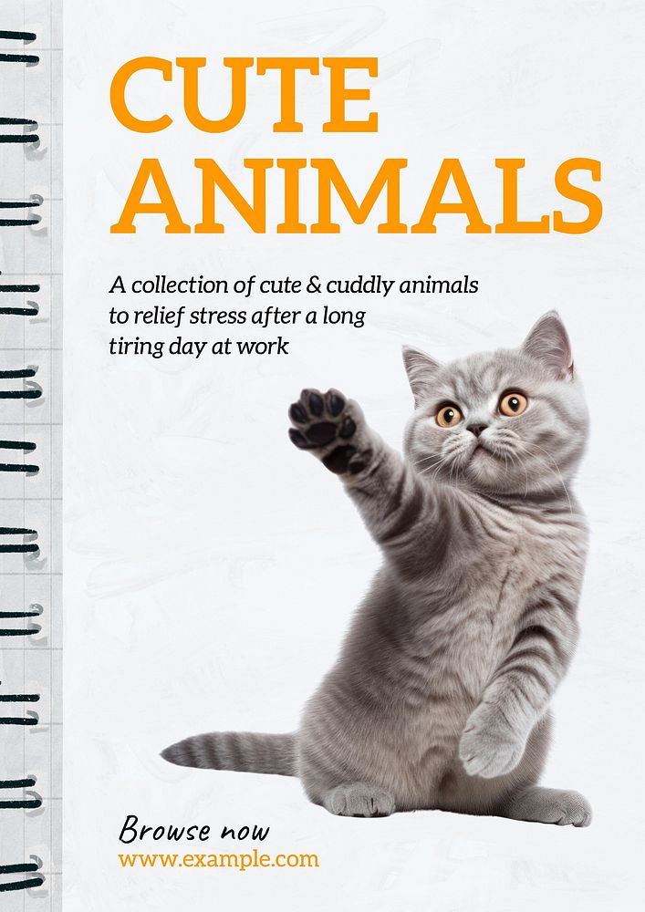 Cute animal   poster template