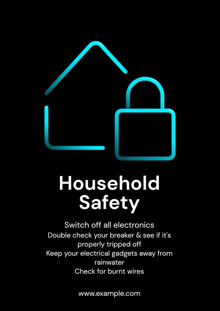Household safety poster template