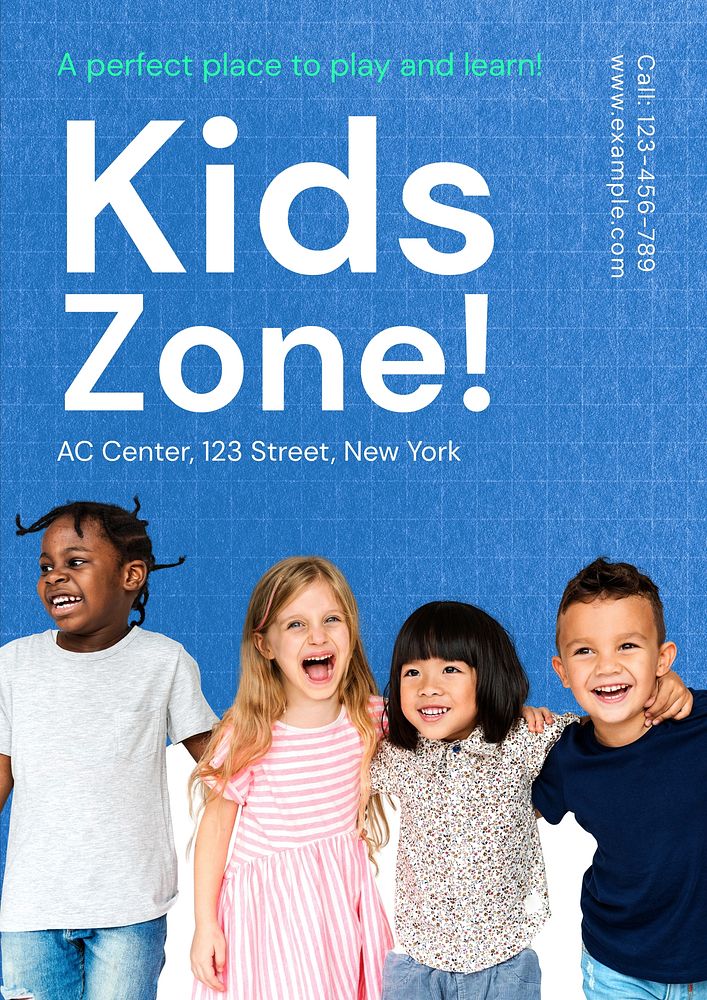 Kids zone poster template   & design